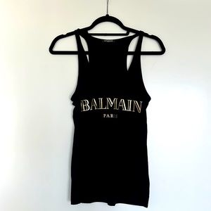 Balmain Black and Gold tank top